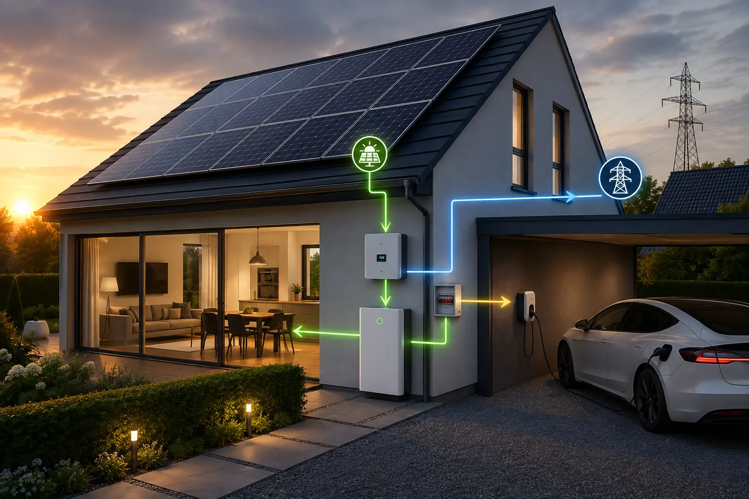Thuisbatterij met zonnepanelen en inzicht in energieverbruik en besparing