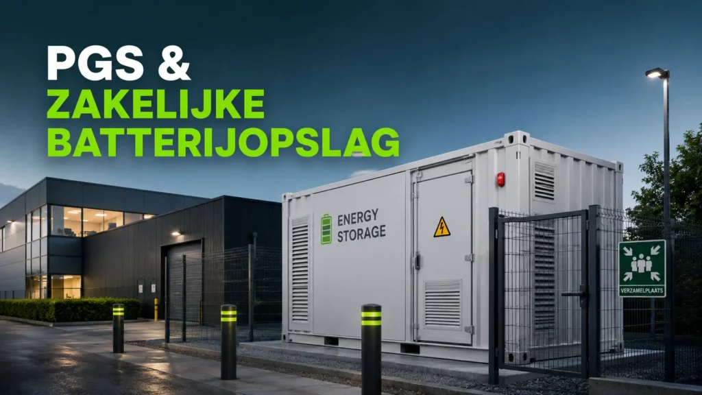 Zakelijke batterijopslag bij een bedrijfspand met aandacht voor PGS en veiligheid