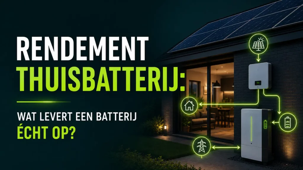 Rendement thuisbatterij met zonnepanelen en slimme energieopslag