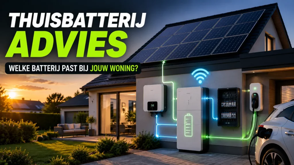 Thuisbatterij advies voor een woning met zonnepanelen, batterij en laadpaal