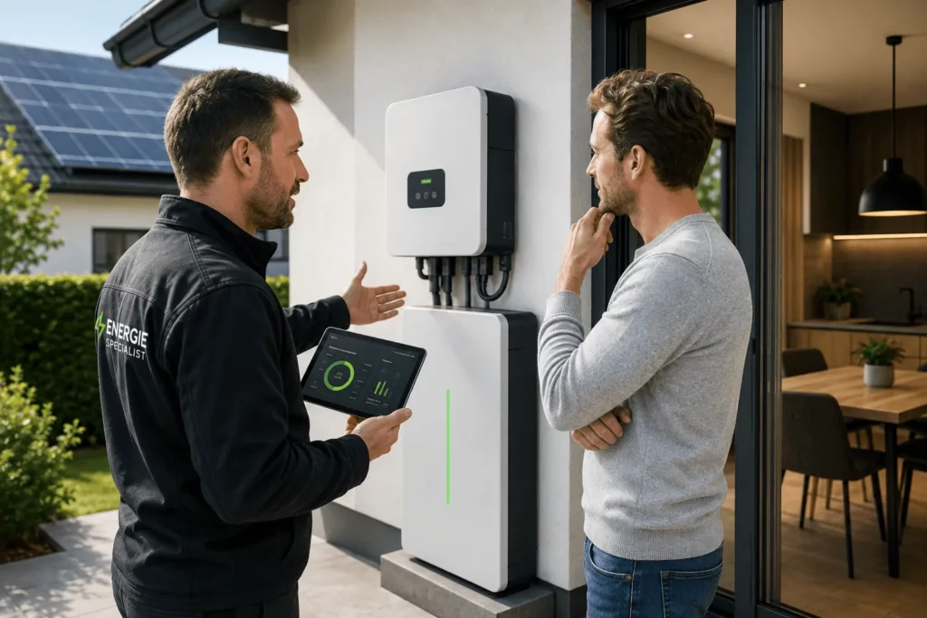 Thuisbatterij bedrijf geeft advies over batterij en installatie