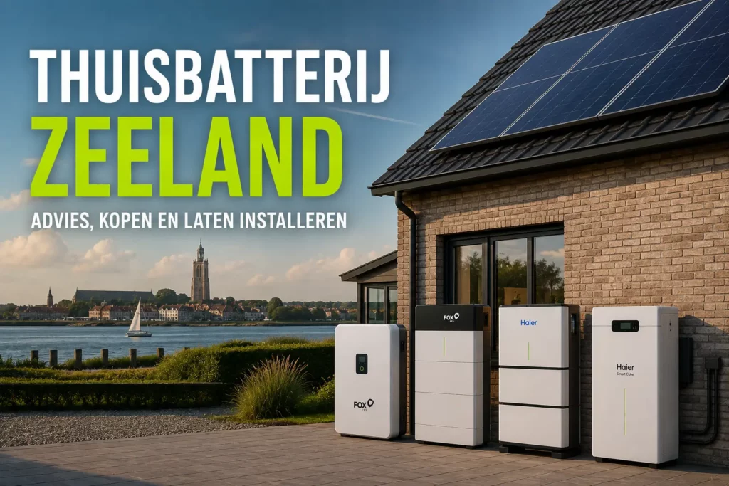 Thuisbatterij Zeeland bij woning met zonnepanelen